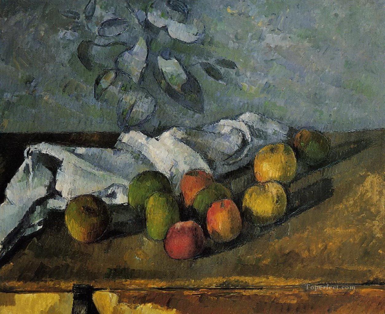 Apples and a Napkin Paul Cezanne Impressionism still life Oil Paintings